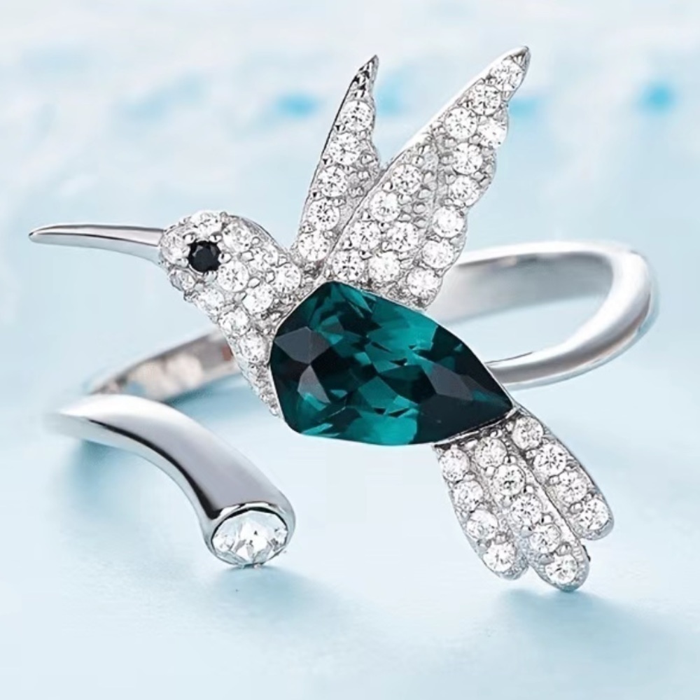 Hummingbird Adjustable Open Ring One Size - Picture 3 of 8